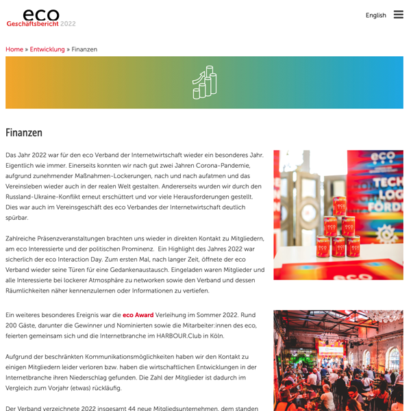 FRESH INFO +++ Geschäftsbericht 2022 für den eco Verband