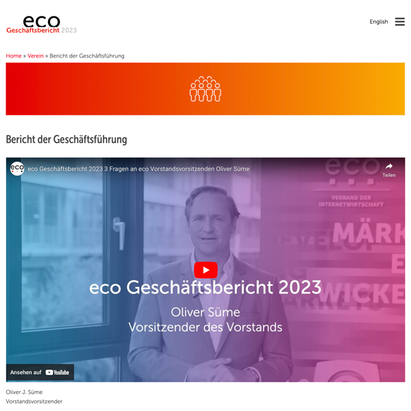 FRESH INFO +++ Geschäftsbericht 2023 für den eco Verband